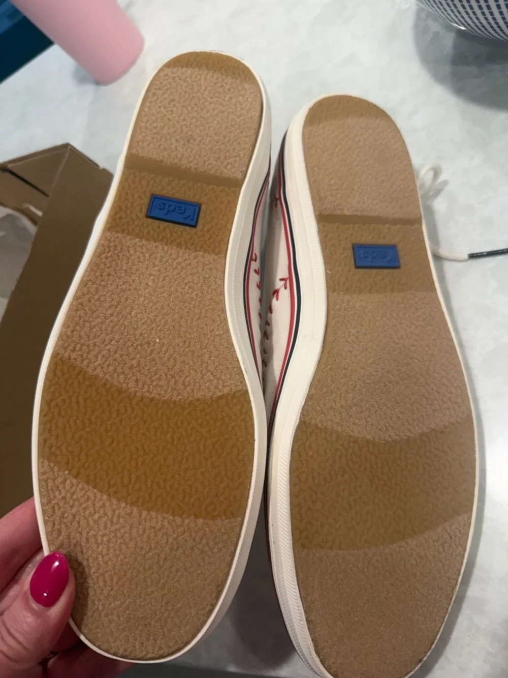 Keds CH Pennant Off White Baseball Stitch Sneakers Women’s 10M NIB
